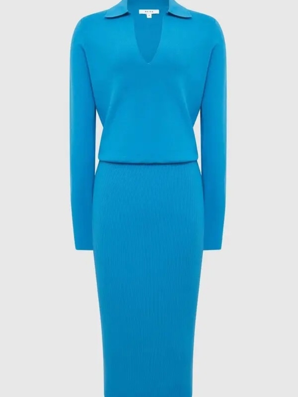 Reiss The Elaina Dress Blue Knit Dress Soft Sexy XS